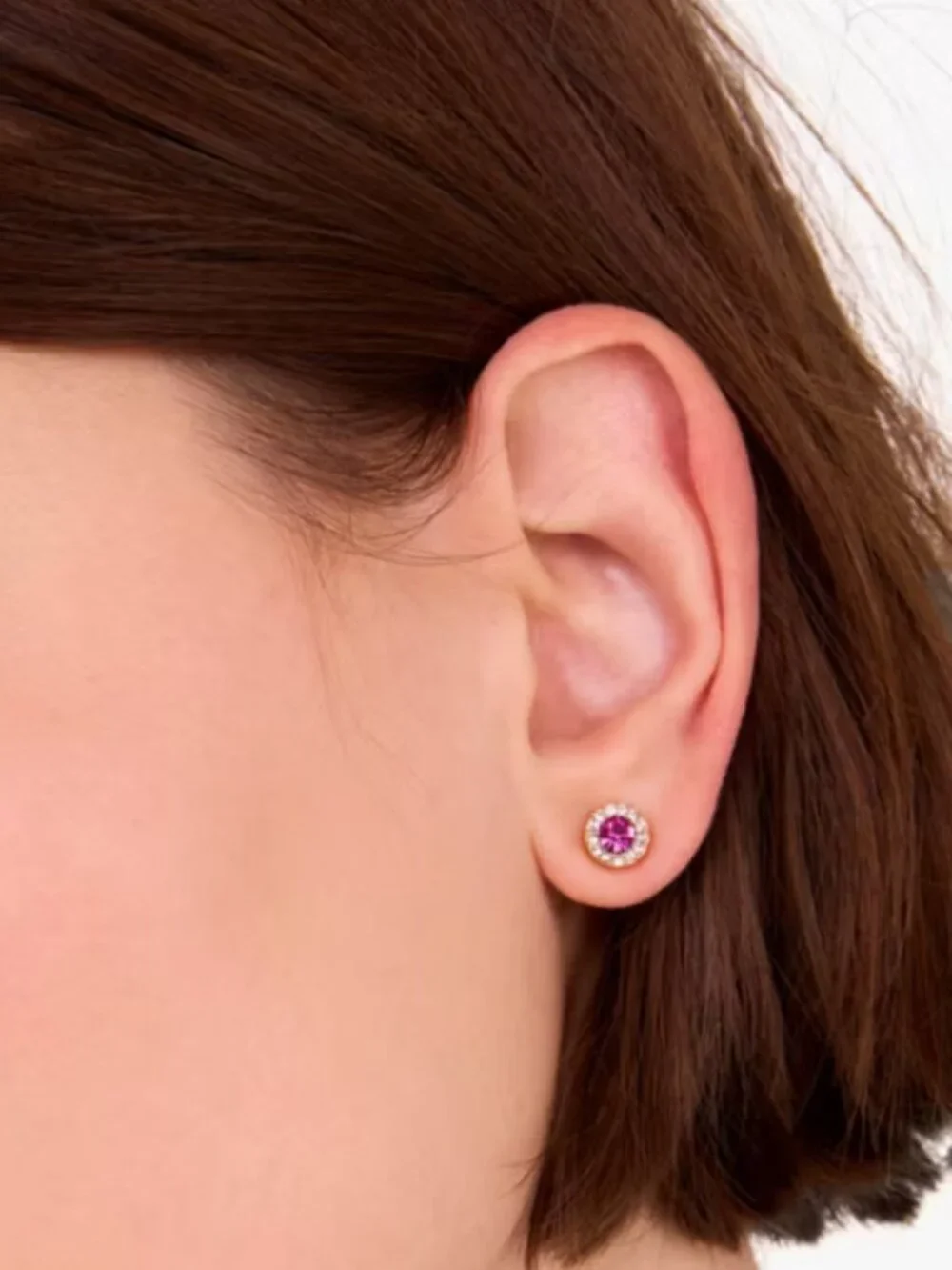 kate spade You're A Gem Fuchsia Pave Halo Studs/NWT
